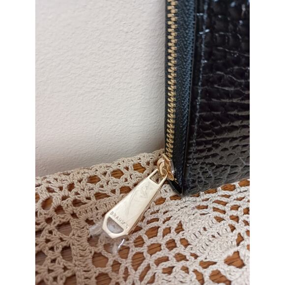 NWT BRAHMIN SURI BLACK MELBOURNE LEATHER ZIP AROUND WALLET - Picture 3 of 7